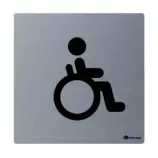 Stalowy piktogram WC dla niepełnosprawnych z grawerem laserowym