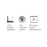 Matowy stalowy kosz CUBE z systemem ukrywania worka na śmieci