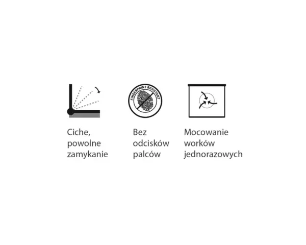 Kosz prostokątny CUBE, pojemność 20 l, stal matowa Matowy stalowy kosz CUBE z systemem mocowania worka na śmieci