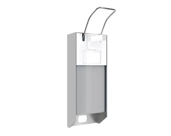 Merida D10 – metalowy dozownik łokciowy 1000 ml; mechanizm inox, regulacja dozy, napełnianie z kanistra, zbiornik z podglądem.