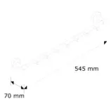 Ścienny drążek mosiężny chromowany z mocowaniem i zawieszkami