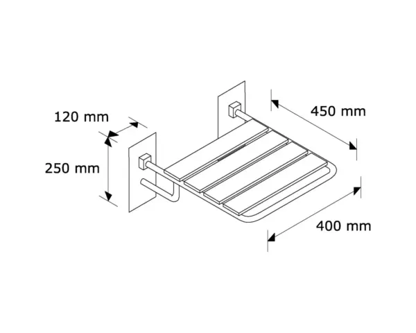 Krzesło prysznicowe składane Krzesło prysznicowe składane ze stali nierdzewnej rurka 25 mm 120 kg