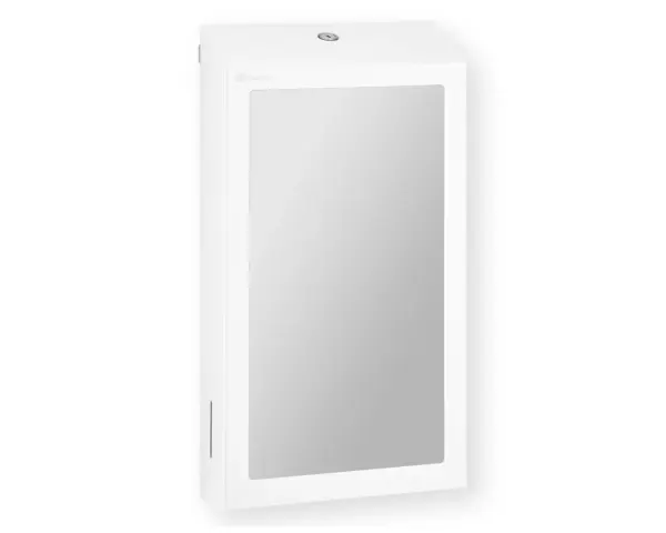 Pojemnik na ręczniki składane, z lustrem ze stali SuperMirror „2w1" MERIDA STELLA SLIM WHITE LINE MEGA COMBO, biały Pojemnik Merida Stella Slim White Line na 750 ręczników z lustrem
