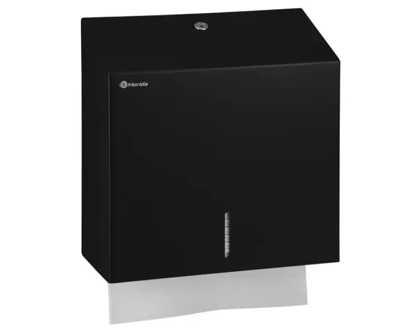 Pojemnik na ręczniki składane MERIDA STELLA BLACK LINE MAXI, czarny Okienko kontrolne ilości ręczników w pojemniku Merida Stella Black Line Maxi