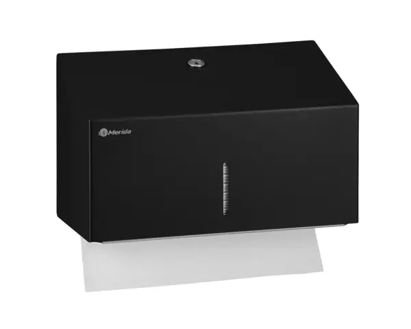 Pojemnik na ręczniki składane MERIDA STELLA BLACK LINE MINI, czarny Pojemnik na ręczniki Merida Mini czarny z okienkiem kontrolnym, pojemność 250 szt.