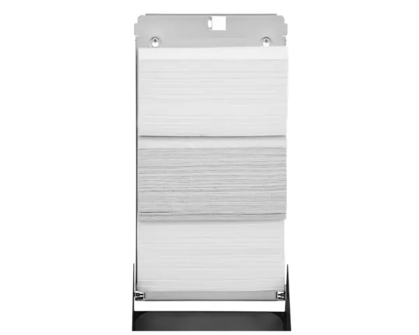 Pojemnik na ręczniki składane, z lustrem ze stali SuperMirror „2w1" MERIDA STELLA SLIM BLACK LINE MEGA COMBO, czarny Okienko kontrolne pojemnika STELLA SLIM BLACK LINE na ręczniki