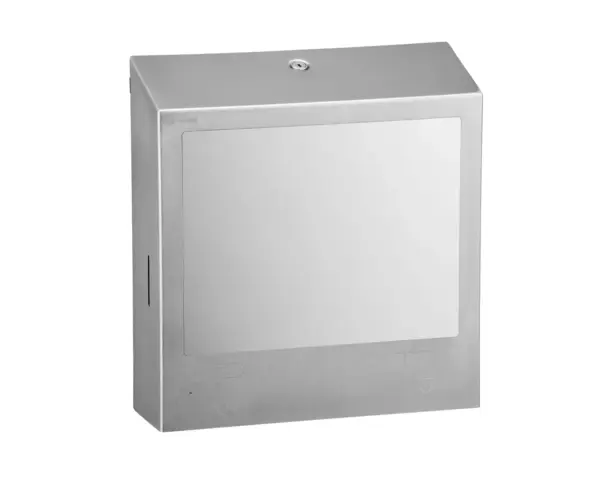 Pojemnik na ręczniki składane, z bezdotykowym automatycznym dozownikiem mydła w pianie i z lustrem ze stali SuperMirror „3 w 1" MERIDA STELLA SLIM COMBO, stal matowa Bezdotykowy dozownik mydła w pianie Merida Stella Slim 800 ml stal matowa