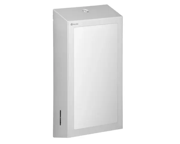 Pojemnik na ręczniki składane, z lustrem ze stali SuperMirror „2w1" MERIDA STELLA SLIM MEGA COMBO, stal matowa Lustro SuperMirror 33,2x17,5 cm w pojemniku na ręczniki 2w1
