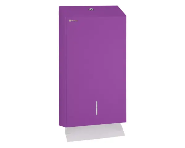 Pojemnik na ręczniki składane MERIDA STELLA SLIM VIOLET LINE MEGA, fioletowy Pojemnik MERIDA STELLA SLIM VIOLET LINE z okienkiem kontrolnym widok boczny