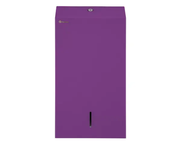 Pojemnik na ręczniki składane MERIDA STELLA SLIM VIOLET LINE MEGA, fioletowy Fioletowy pojemnik ze stali nierdzewnej z zamkiem bębenkowym MERIDA STELLA