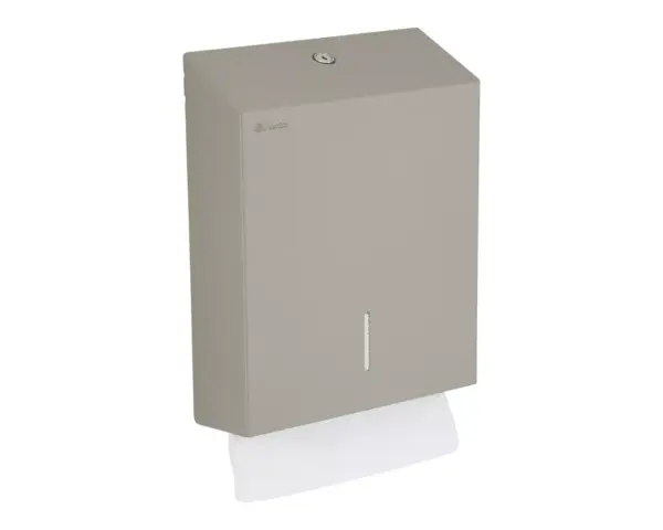 Pojemnik na ręczniki składane, MERIDA STELLA SLIM STONE GREY LINE MAXI, szary kamienny Merida Stella Slim Stone Grey Maxi – pojemnik ze stali nierdzewnej na ścianę