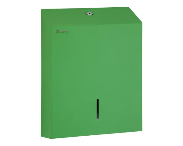 Pojemnik na ręczniki składane MERIDA STELLA SLIM GREEN LINE MAXI, zielony Zielony pojemnik na ręczniki składane ze stali nierdzewnej, pojemność 500 szt.