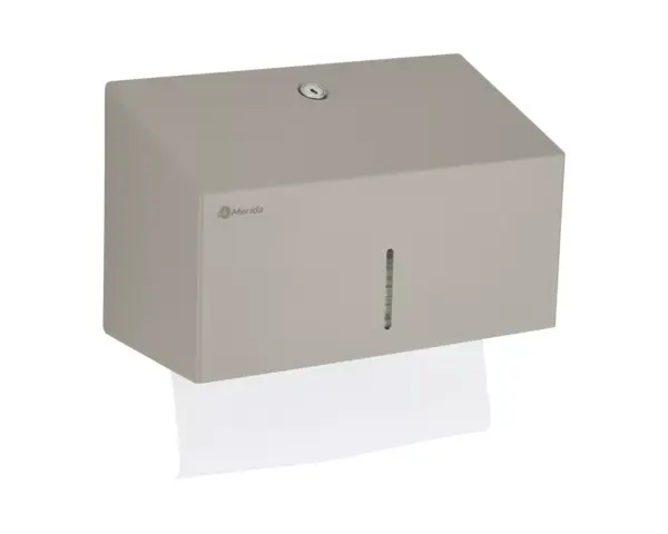 Pojemnik na ręczniki składane MERIDA STELLA STONE GREY LINE MINI, szary kamienny Pojemnik Merida Stella Stone Grey Mini z okienkiem kontrolnym na ręczniki