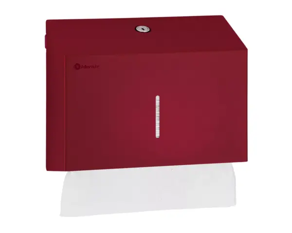 Pojemnik na ręczniki składane MERIDA STELLA SLIM RED LINE MINI, czerwony Czerwony pojemnik na ręczniki MERIDA STELLA SLIM MINI z zamkiem bębenkowym