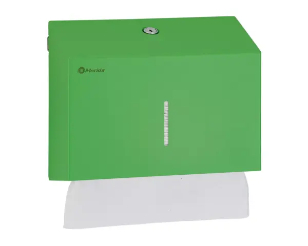 Pojemnik na ręczniki składane MERIDA STELLA SLIM GREEN LINE MINI, zielony Wnętrze pojemnika na ręczniki MERIDA STELLA SLIM MINI, zielona powłoka strukturalna