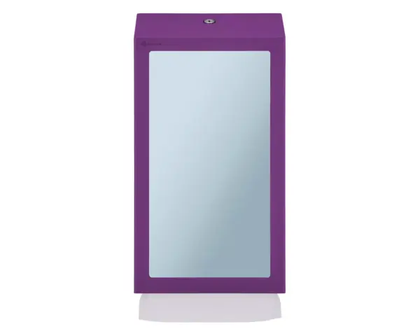 Pojemnik na ręczniki składane z lustrem ze stali SuperMirror „2w1" MERIDA STELLA SLIM VIOLET LINE MEGA COMBO, fioletowy Pojemnik 2w1 na ręczniki składane z lustrem ze stali nierdzewnej fioletowy