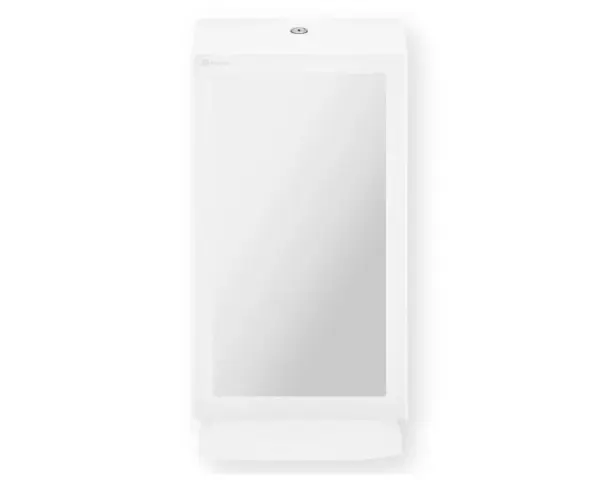 Pojemnik na ręczniki składane, z lustrem ze stali SuperMirror „2w1" MERIDA STELLA SLIM WHITE LINE MEGA COMBO, biały Pojemnik Merida Stella Slim biały detal białej powłoki strukturalnej stali nierdzewnej