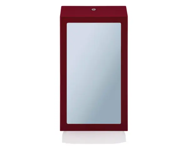 Pojemnik na ręczniki składane z lustrem ze stali SuperMirror „2w1" MERIDA STELLA SLIM RED LINE MEGA COMBO, czerwony Lustro SuperMirror 33,2x17,5 cm w zestawie MERIDA STELLA SLIM RED LINE