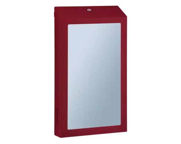 Pojemnik na ręczniki składane z lustrem ze stali SuperMirror „2w1" MERIDA STELLA SLIM RED LINE MEGA COMBO, czerwony Czerwony pojemnik na ręczniki składane z okienkiem kontrolnym, stal nierdzewna