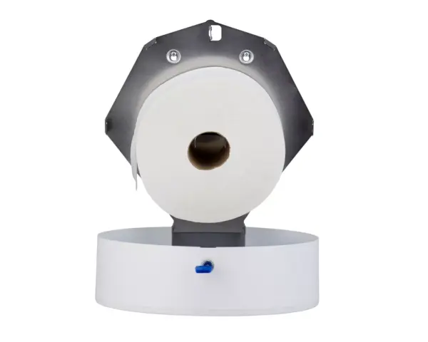 Pojemnik na papier toaletowy MERIDA STELLA WHITE LINE MEGA, średnica papieru do 28 cm, biały Pojemnik Merida Stella White Line Mega stal z białą powłoką strukturalną