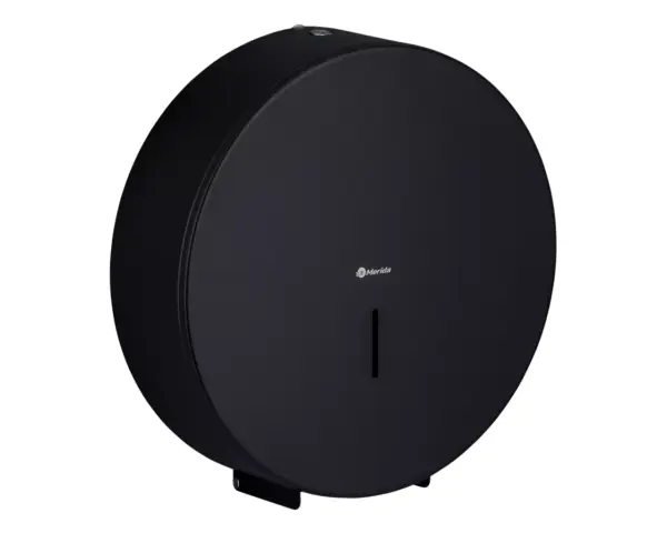 Pojemnik na papier toaletowy MERIDA STELLA BLACK LINE MEGA, średnica papieru do 28 cm, czarny Pojemnik Merida Stella Black Line MEGA otwarty, widok od przodu