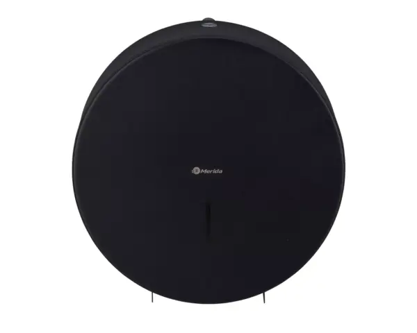 Pojemnik na papier toaletowy MERIDA STELLA BLACK LINE MAXI, średnica papieru do 23 cm, czarny Pojemnik MERIDA STELLA BLACK LINE MAXI widok z boku, spawane boki