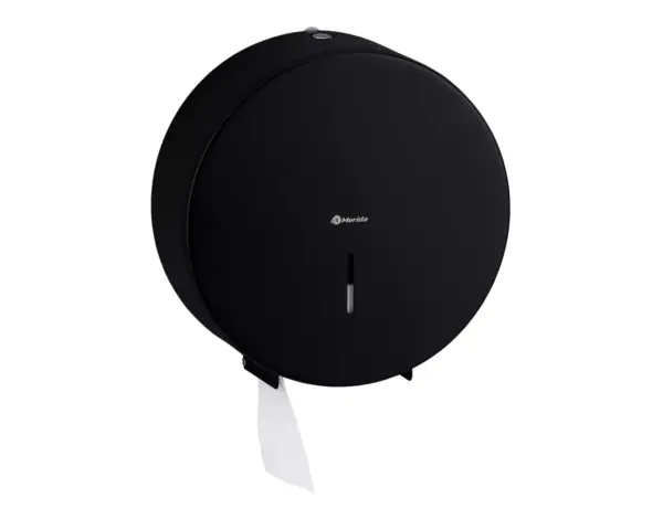 Pojemnik na papier toaletowy MERIDA STELLA BLACK LINE MAXI, średnica papieru do 23 cm, czarny Czarny pojemnik na papier toaletowy STELLA MAXI montowany na ścianie