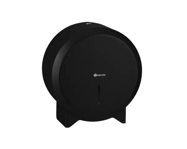 Pojemnik na papier toaletowy MERIDA STELLA BLACK LINE MINI, średnica papieru do 19 cm, czarny Stalowy czarny pojemnik na papier toaletowy z zamkiem bębenkowym Merida Mini