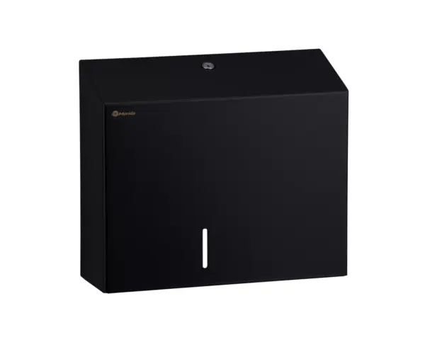 Pojemnik na papier toaletowy MERIDA STELLA DUO BLACK LINE z uchwytem na resztkę rolki papieru, średnica papieru do 20 cm, czarny Pojemnik Merida Stella Duo BSC202 na papier do średnicy 20 cm, czarny