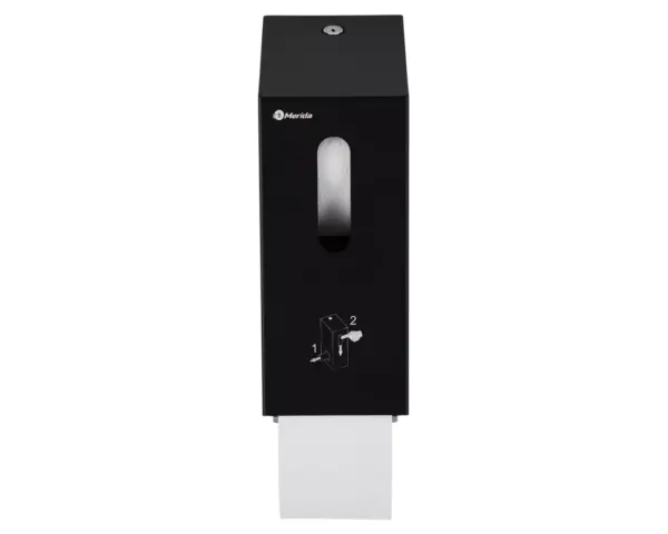 Pojemnik na dwie rolki papieru toaletowego, MERIDA STELLA BLACK LINE Pojemnik Merida Stella Black Line na małe rolki papieru toaletowego
