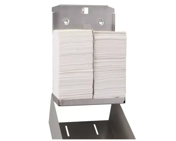 Pojemnik na papier toaletowy w listkach MERIDA STELLA STONE GREY, pojemność do 900 szt., kamienny szary Stalowy pojemnik na papier toaletowy MERIDA strukturalna powłoka kamienna szara