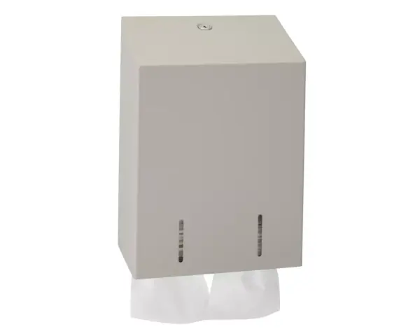 Pojemnik na papier toaletowy w listkach MERIDA STELLA STONE GREY, pojemność do 900 szt., kamienny szary Pojemnik na papier toaletowy w listkach z okienkiem kontrolnym kamienny szary