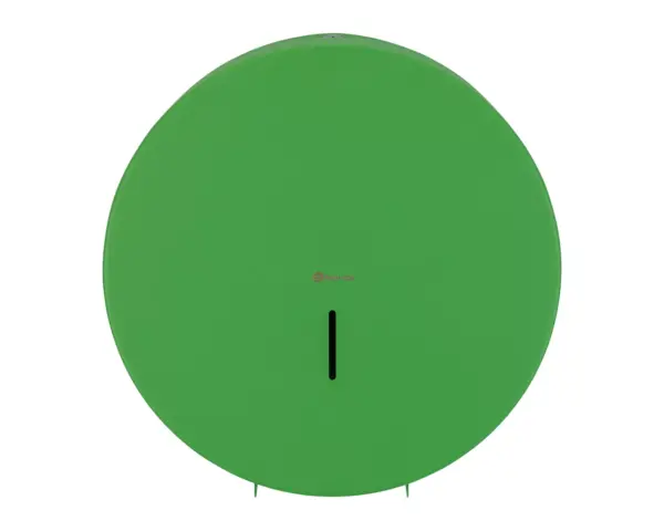 Pojemnik na papier toaletowy MERIDA STELLA GREEN LINE MEGA, średnica papieru do 28 cm, zielony Zielony stalowy pojemnik na papier toaletowy MEGA, widok boczny