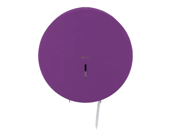 Pojemnik na papier toaletowy MERIDA STELLA VIOLET LINE MEGA, średnica papieru do 28 cm, fioletowy Stalowy pojemnik STELLA fioletowy z okienkiem kontrolnym na papier