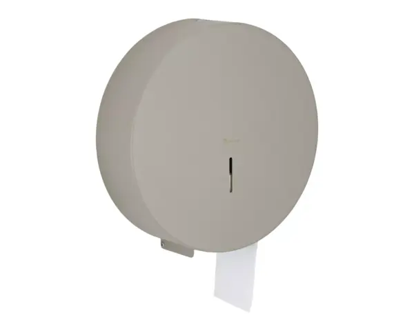 Pojemnik na papier toaletowy MERIDA STELLA STONE GREY LINE MEGA, średnica papieru do 28 cm, szary kamienny Pojemnik Merida Stella Stone Grey, widok boczny ze spawanymi połączeniami