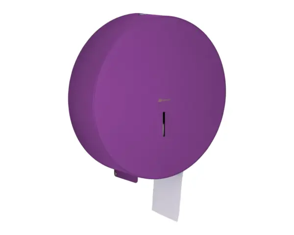 Pojemnik na papier toaletowy MERIDA STELLA VIOLET LINE MEGA, średnica papieru do 28 cm, fioletowy Zamek bębenkowy stalowy pojemnika MERIDA STELLA VIOLET LINE zlicowany z obudową