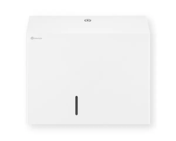 Pojemnik na papier toaletowy MERIDA STELLA WHITE LINE MAXI, średnica papieru do 23 cm, biały Pojemnik na papier Merida Stella White Maxi otwarty z widocznym wnętrzem