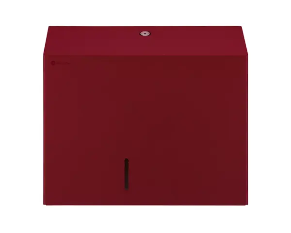 Pojemnik na papier toaletowy MERIDA STELLA RED LINE MAXI, średnica papieru do 23 cm, czerwony Pojemnik MERIDA STELLA RED LINE MAXI otwarty z okienkiem kontrolnym papieru