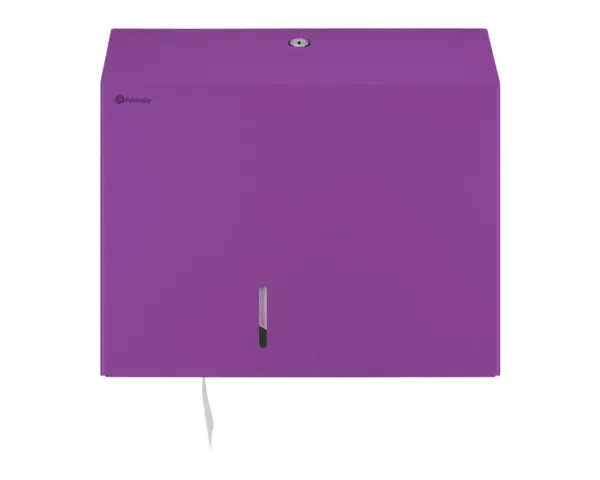 Pojemnik na papier toaletowy MERIDA STELLA VIOLET LINE MAXI, średnica papieru do 23 cm, fioletowy Okienko kontrolne fioletowego pojemnika na papier MERIDA STELLA MAXI