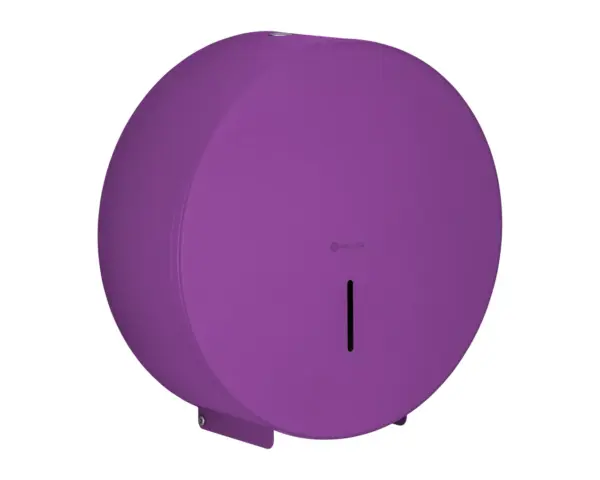 Pojemnik na papier toaletowy MERIDA STELLA VIOLET LINE MAXI, średnica papieru do 23 cm, fioletowy Pojemnik Merida Stella Violet Line Maxi – widok boczny, stal nierdzewna