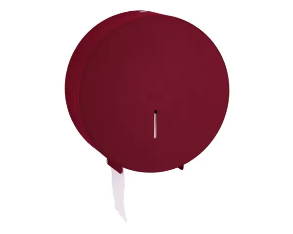 Pojemnik na papier toaletowy MERIDA STELLA RED LINE MAXI, średnica papieru do 23 cm, czerwony Boczny widok czerwonego pojemnika Merida Stella Maxi ze spawanymi krawędziami
