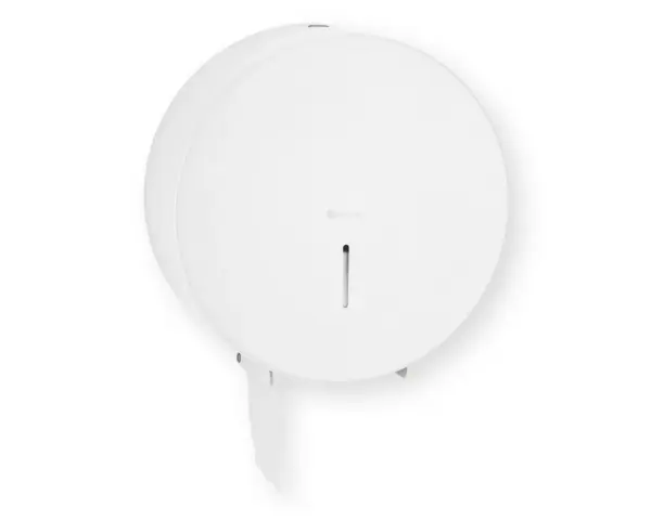 Pojemnik na papier toaletowy MERIDA STELLA WHITE LINE MAXI, średnica papieru do 23 cm, biały Tylna ściana pojemnika na papier Merida Stella Maxi z otworami montażowymi