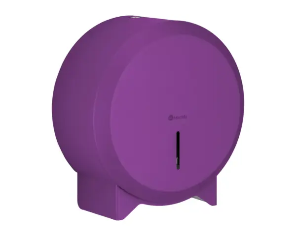 Pojemnik na papier toaletowy MERIDA STELLA VIOLET LINE MINI, śr. papieru do 19 cm, fioletowy Stalowy zamek bębenkowy pojemnika na papier MERIDA STELLA VIOLET LINE MINI