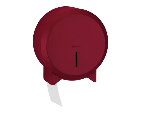 Pojemnik na papier toaletowy MERIDA STELLA RED LINE MINI, średnica papieru do 19 cm, czerwony Pojemnik Merida Stella Red Line Mini zamontowany na ścianie łazienki
