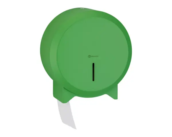 Pojemnik na papier toaletowy MERIDA STELLA GREEN LINE MINI, średnica papieru do 19 cm, zielony Zielony dyspenser papieru toaletowego Merida Stella Mini, spawane boki, ukryte zawiasy