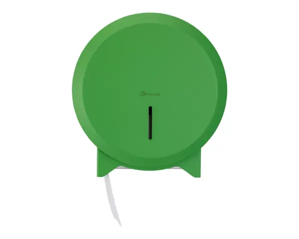 Pojemnik na papier toaletowy MERIDA STELLA GREEN LINE MINI, średnica papieru do 19 cm, zielony Stalowy pojemnik Merida Stella Green Mini z zamkiem bębenkowym zlicowanym z powierzchnią