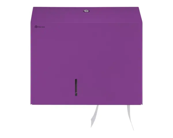 Pojemnik na papier toaletowy MERIDA STELLA DUO VIOLET LINE z uchwytem na resztkę rolki papieru, średnica papieru do 20 cm, fioletowy Uchwyt na resztkę rolki papieru w pojemniku Merida Stella Duo Violet Line, średnica 10 cm