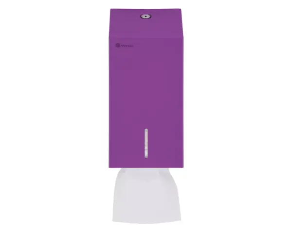 Pojemnik na papier toaletowy w listkach MERIDA STELLA VIOLET LINE, pojemność do 450 szt., fioletowy Wnętrze pojemnika na papier toaletowy w listkach z widocznym załadunkiem