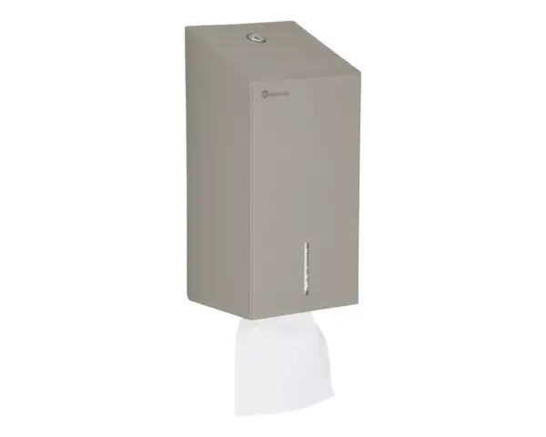 Pojemnik na papier toaletowy w listkach MERIDA STELLA STONE GREY LINE, pojemność do 450 szt., szary kamienny Pojemnik na papier toaletowy w listkach, stal nierdzewna z kamienno-szarą strukturą, otwarty
