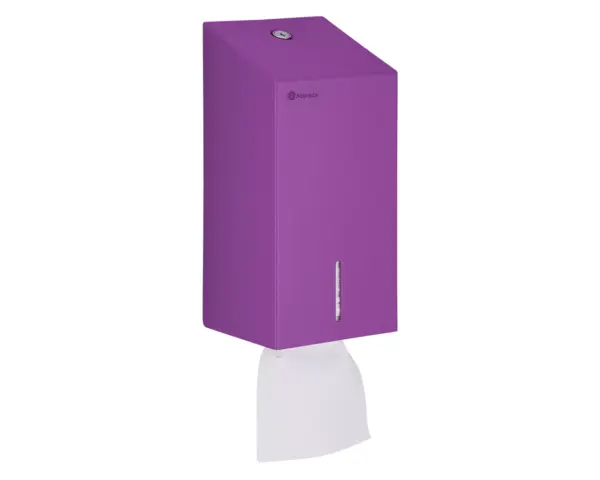 Pojemnik na papier toaletowy w listkach MERIDA STELLA VIOLET LINE, pojemność do 450 szt., fioletowy Spawane i szlifowane boki pojemnika na papier toaletowy MERIDA STELLA VIOLET
